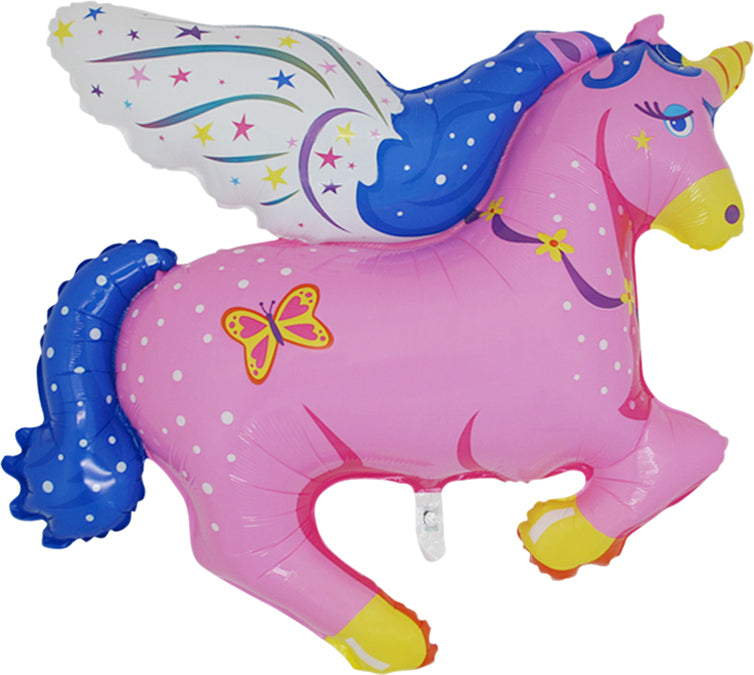 pink unicorn / pegasus shaped balloon