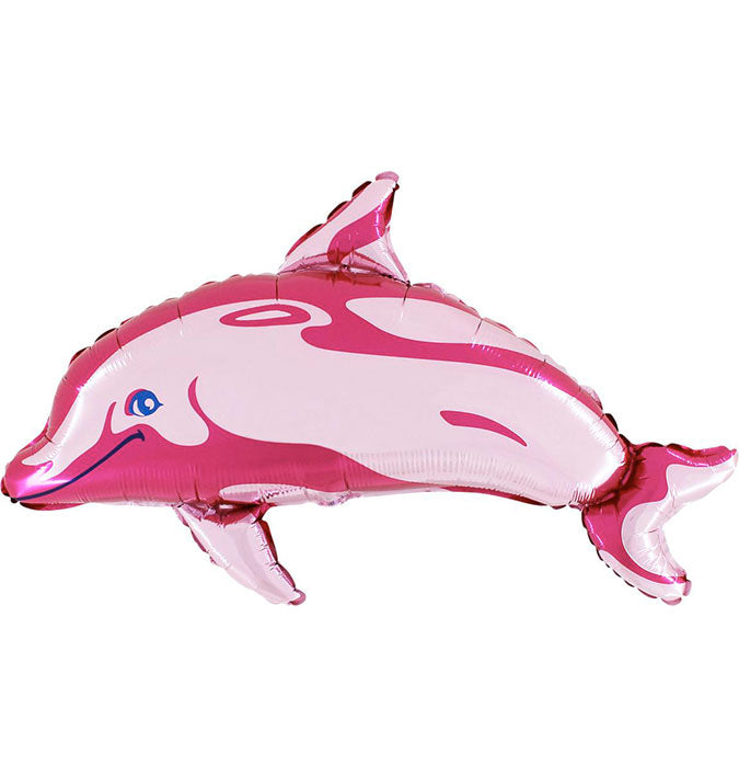 pink dolphin shaped balloon