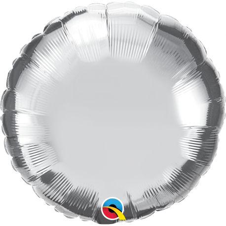 round metallic silver balloon