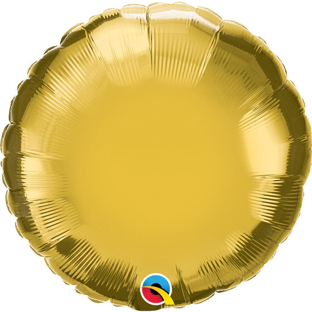 round metallic gold balloon
