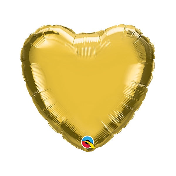 metallic gold heart shaped balloon