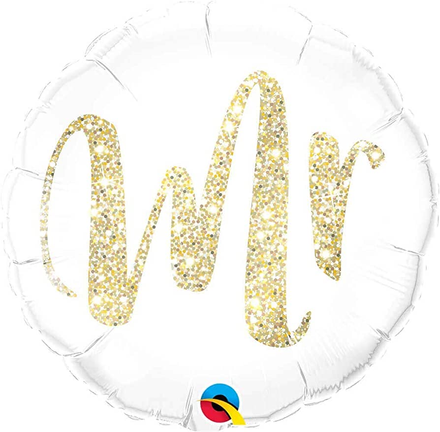 round white and glitter gold Mr balloon