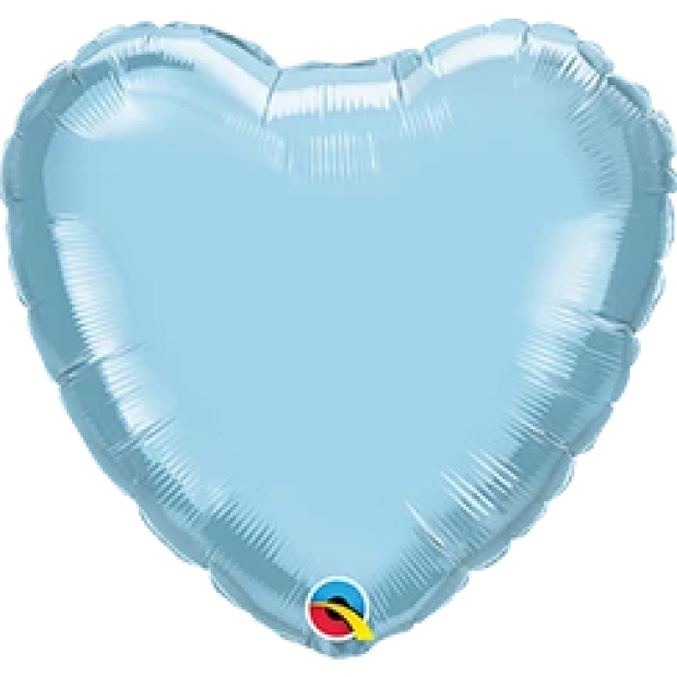 pearl light blue heart shaped balloon