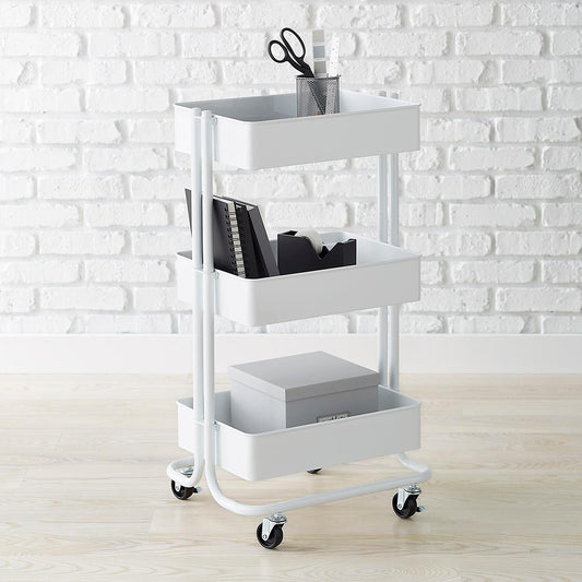 Simply Tidy Hudson Rolling Cart, White