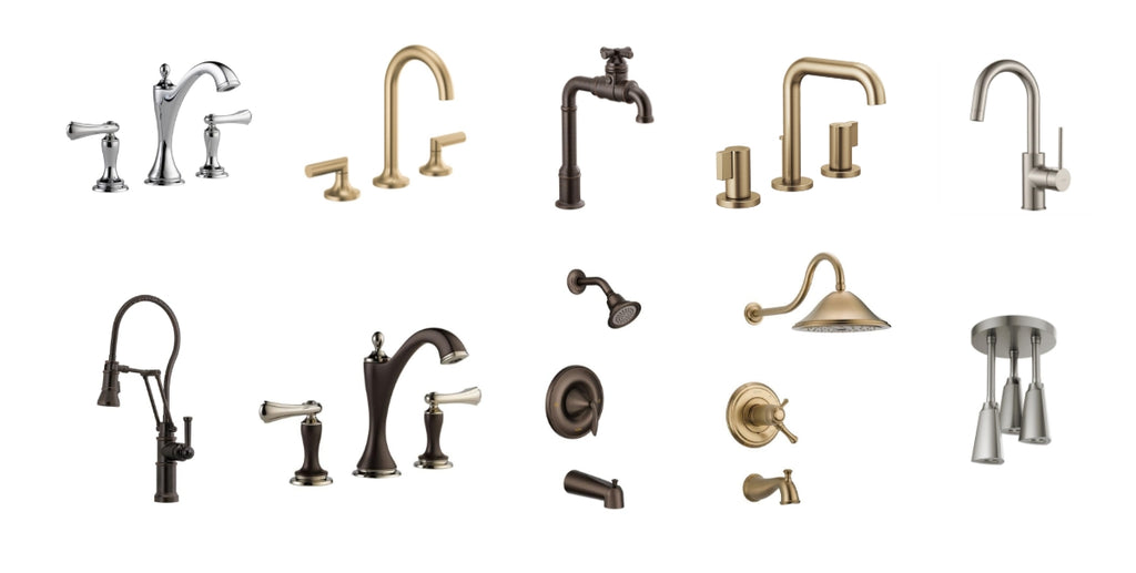 Assorted faucets and shower heads