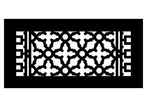 Scroll register pattern in black.