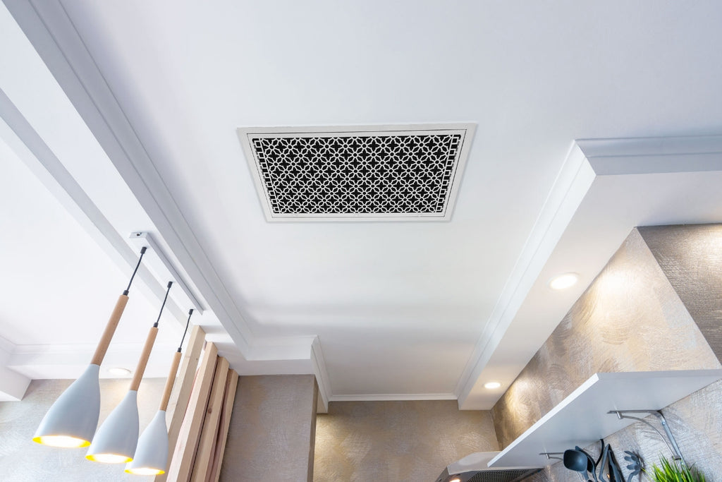 Ceiling register in a kitchen.