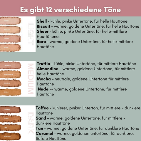 12 verschiedene Farben