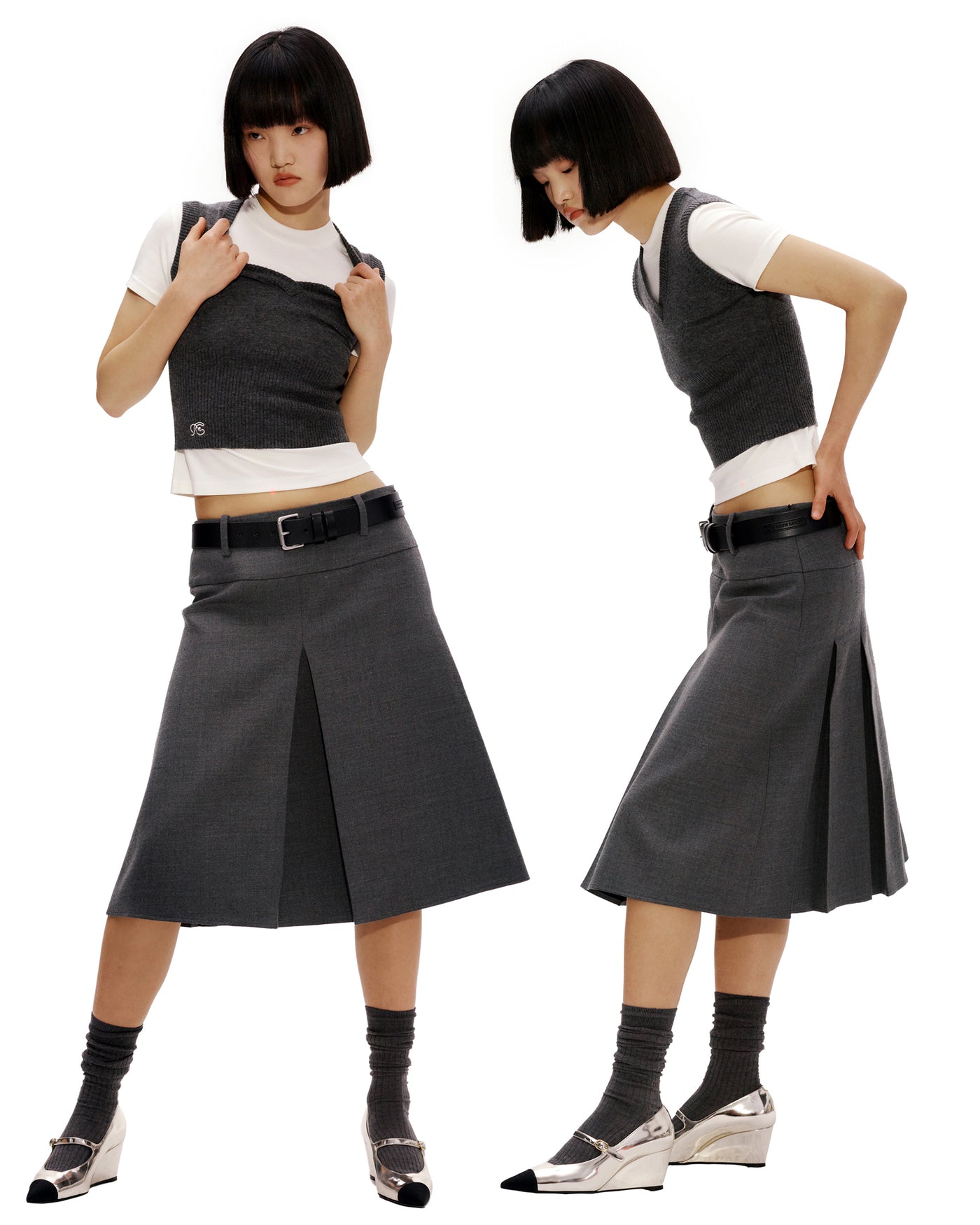 Fax Copy Express Pleated Fishtail Skirt | angeloawards.com