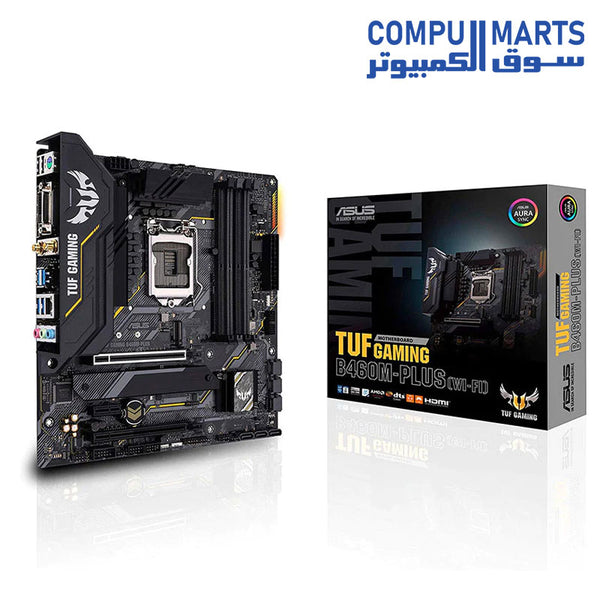 ASUS TUF Gaming B460M-Plus WiFi 6 LGA1200 (Intel 10th Gen) Micro ATX Gaming Motherboard (Intel 1Gb LAN, USB 3.2 gen 1 Front Panel Connector, addressable Gen 2 RGB Header, Aura Sync)