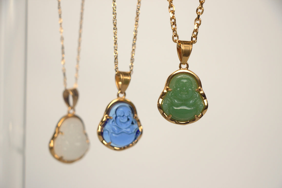 mini jade buddha necklace