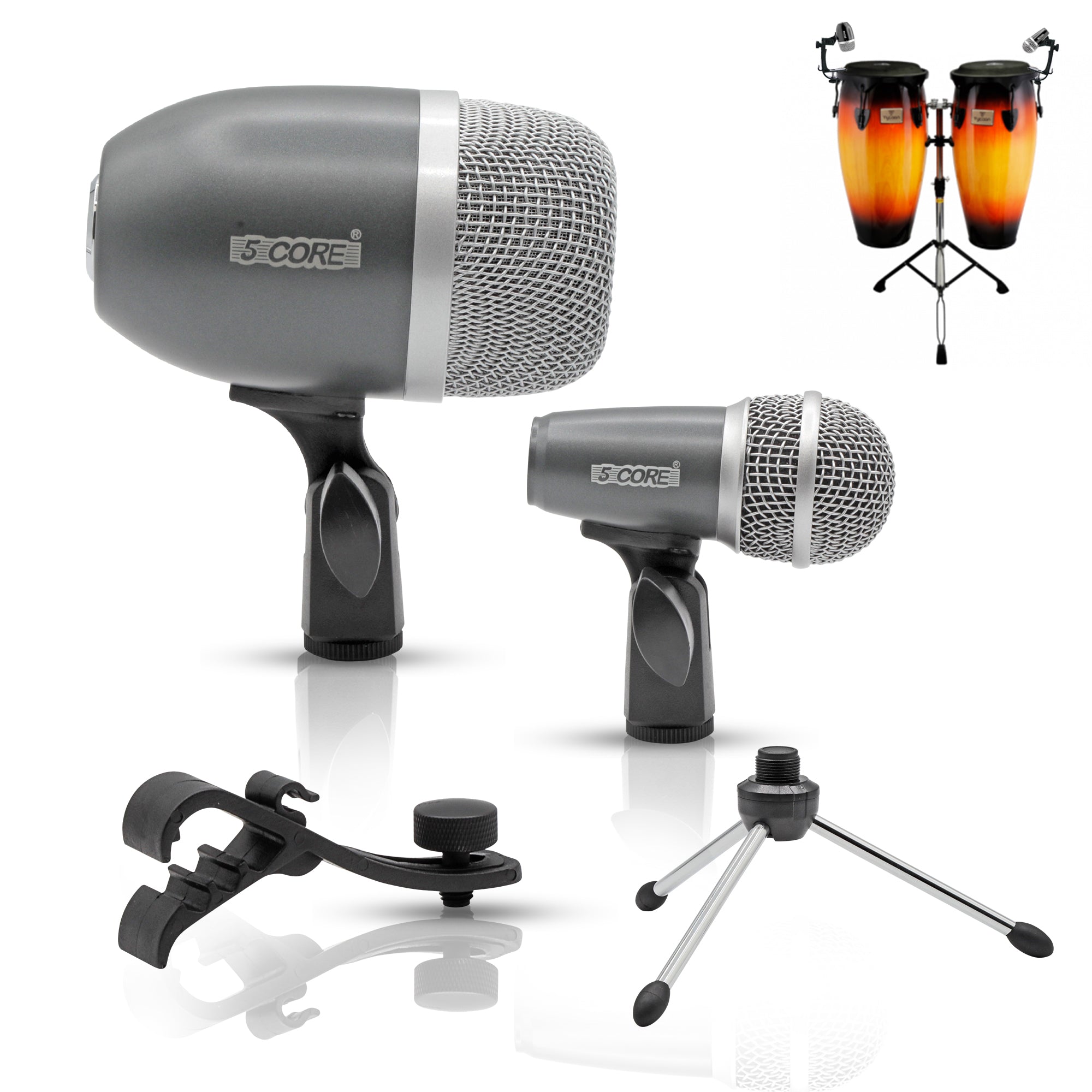 5Core Conga Mic Snare Tom Cardioid Dynamic Microphone for Drummer Precision Instrument