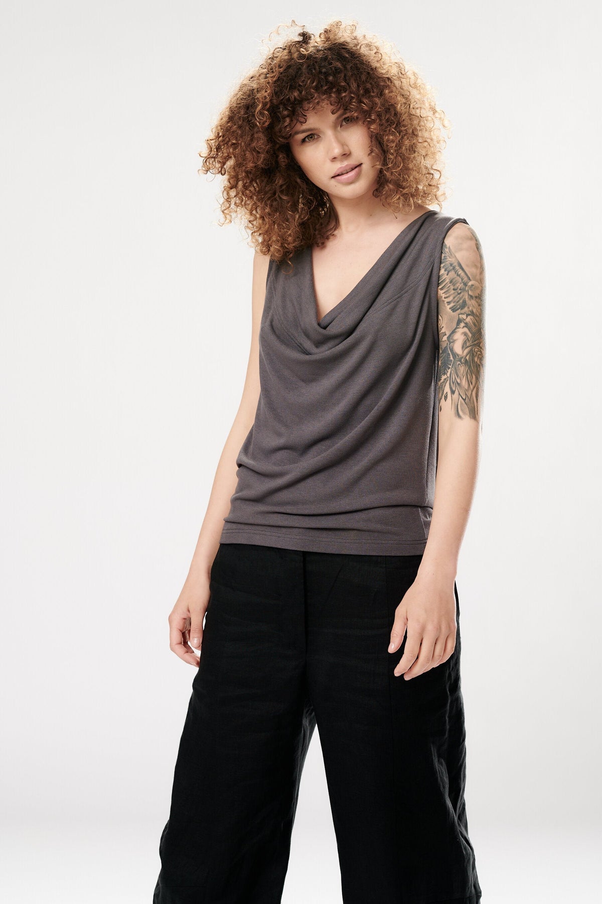 Marika Arya Ribbed Pants In Heather Grey