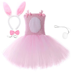 Pink Bunny Girl Costumes Toddler Kids Rabbit Tutu Dress Outfits for Baby Girls New Year Birthday Dresses Easter Holiday Clothes - This and That!