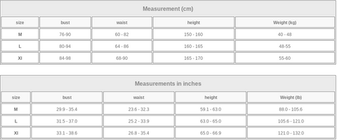 Satin Pajama Set Sizing Chart