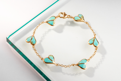 9ct-gold-turquoise-split-heart-bracelet