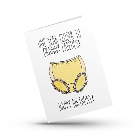 One year closer to granny panties, Funny birthday card, Birthday card for  best friend, Old lady card, Granny panties card, Bestie Bday card