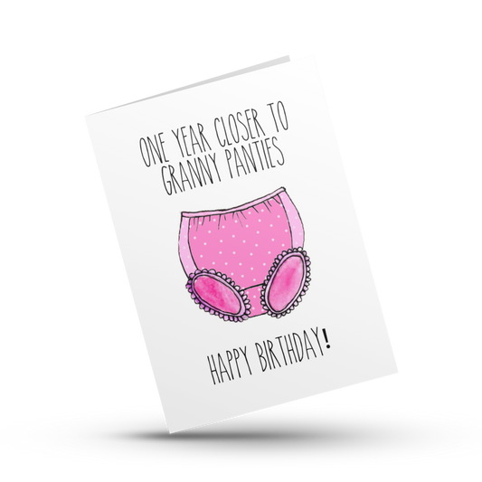 One year closer to granny panties, Funny birthday card, Birthday card – Art  by Chantal Madeline