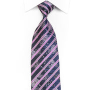 Indian Homme Men’s Rhinestone Necktie Purple Striped On 