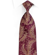 Mila Schon Mens Silk Rhinestone Necktie Golden Leaves On 