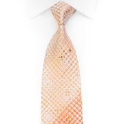 Park Land Rhinestone Silk Tie Orange Burgundy Geometric 