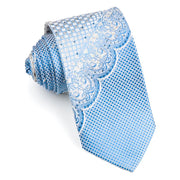 Parkland Rhinestone Silk Necktie Blue Dots Checks & Damask 