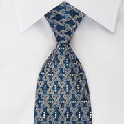 Premierlux Silk Rhinestone Necktie Cartouche On Blue With 