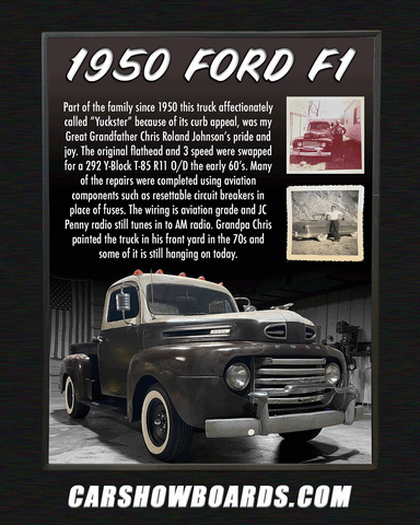 Ford F1 Car Show Board
