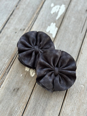 Black on Black Checkers Puff - Rosie + Hank