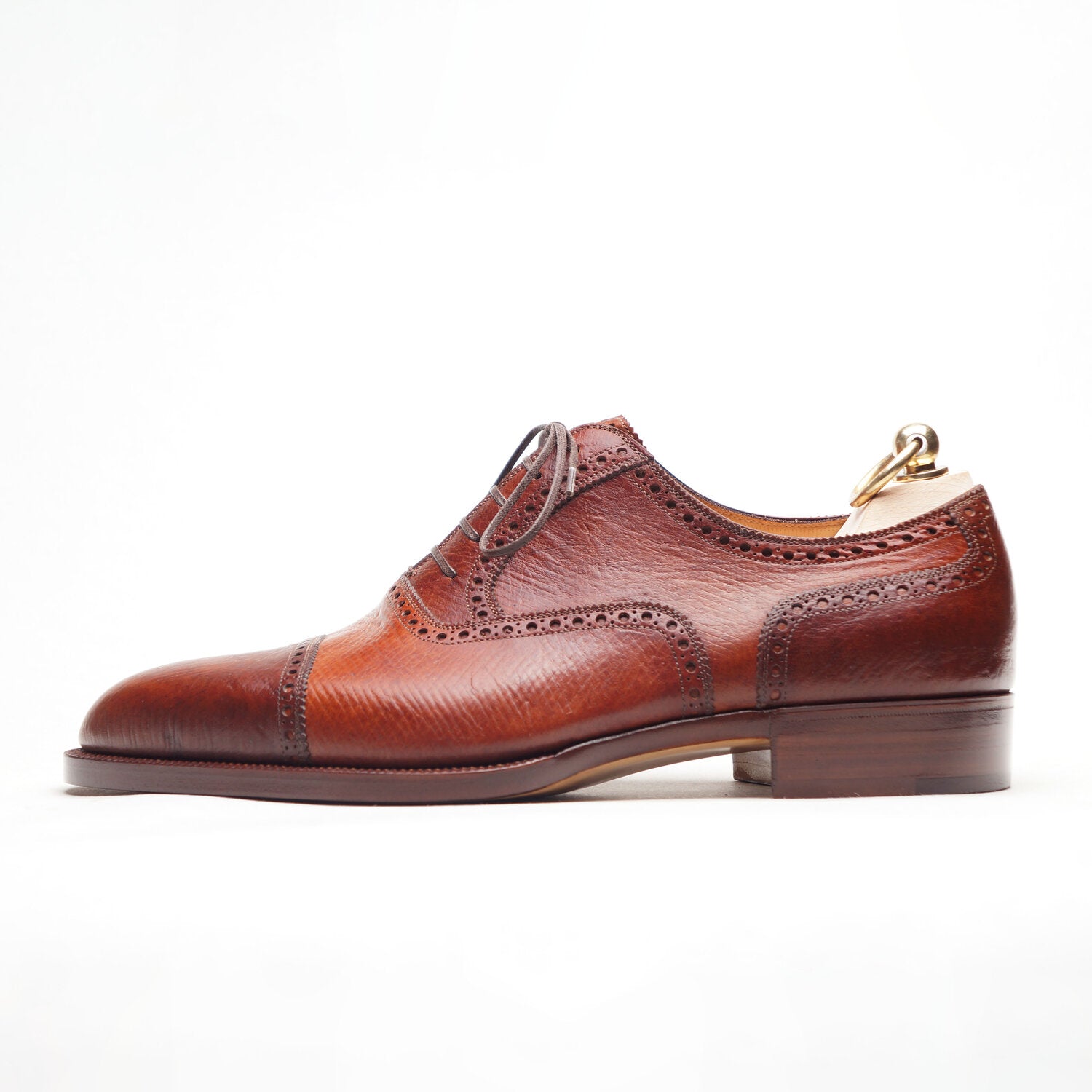 Stefano Bemer Bespoke Oxford Shoes in legendary Russian reindeer leather AKA Russia Calf