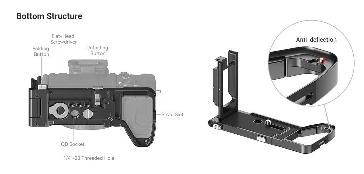 SmallRig Foldable L-Shape Mount Plate for Sony Alpha 7R V / Alpha 7 IV