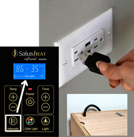 SalusHEAT Sauna Saving Energy Infrared Intensity Power Adjust Botton