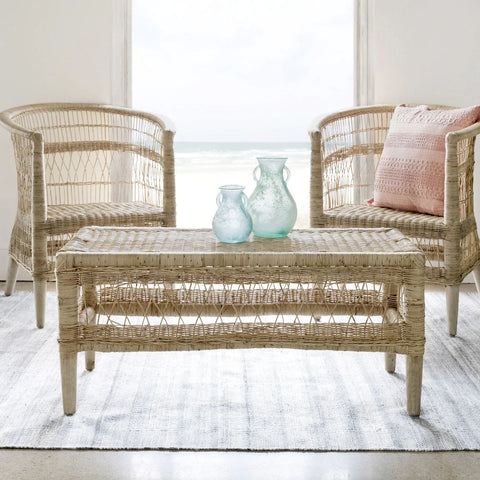 Park Hill Collection Coastal Cottage Brenna Rattan Cocktail Table EFS10667