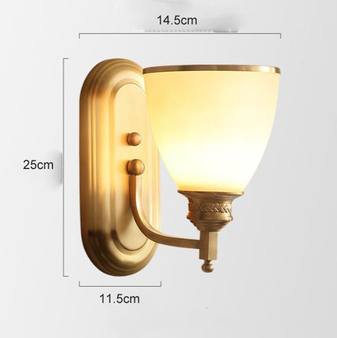 American Bedroom Bedside Copper Wall Lamp