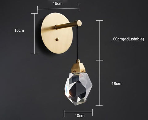 Modern Crystal LED Full Copper Wall Lamp