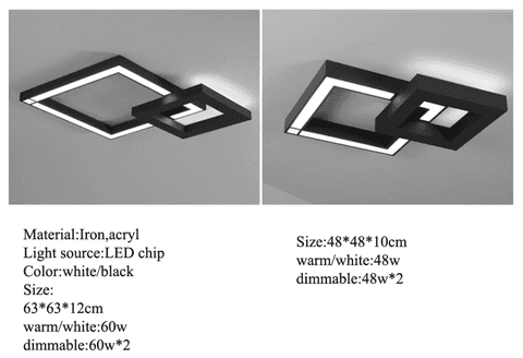 LED Modern Geometric Iron Acryl Black White LED Lamp.LED