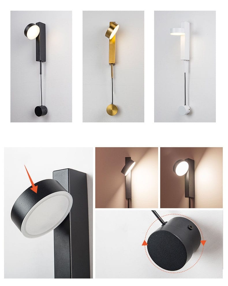 Modern LED Wall Lamps with Rotation Sconce Light for Bedside