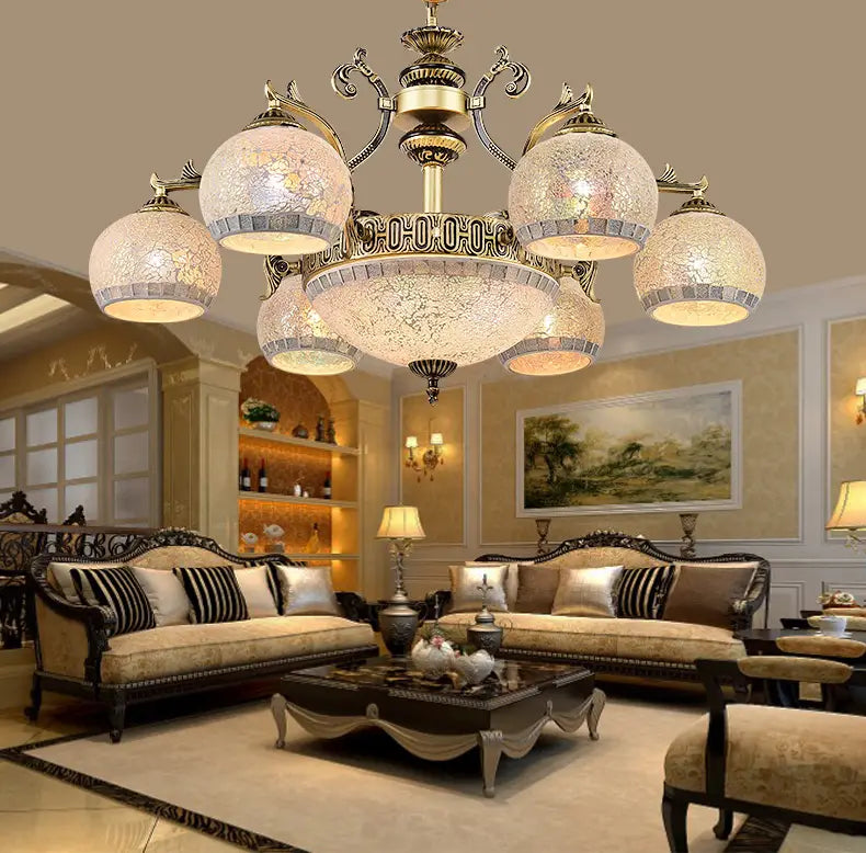 European style living room Bronze chandelier