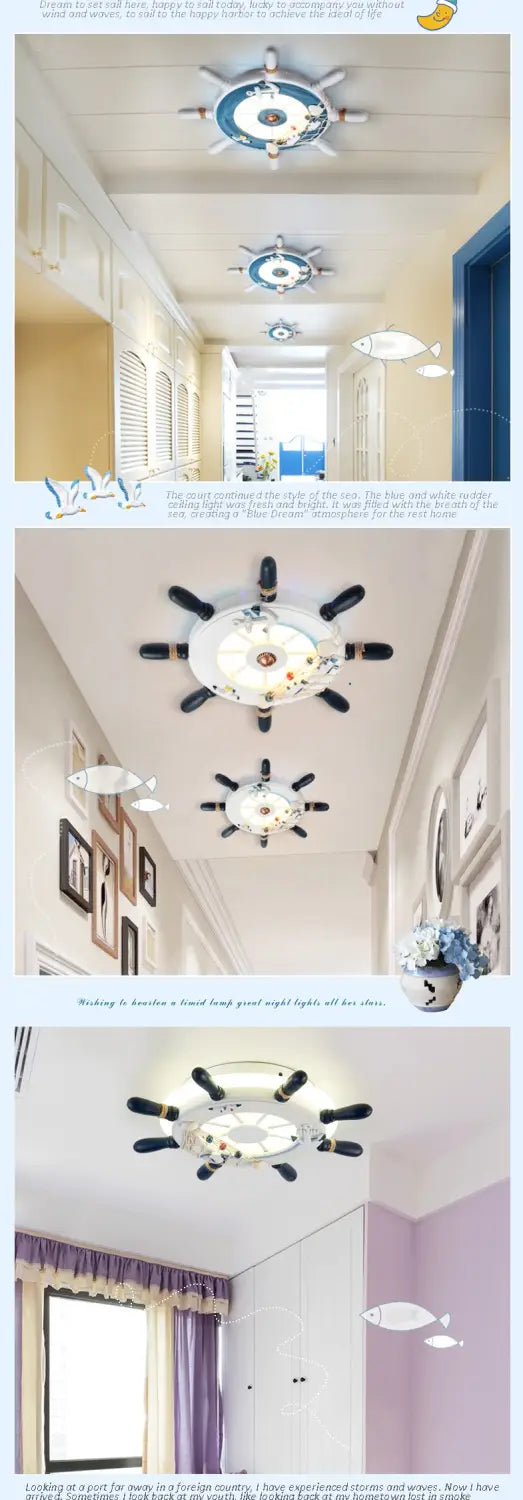 Elvira - Ship Rudder Style Mediterranean Decorative Ceiling