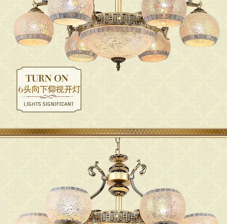 European style living room Bronze chandelier