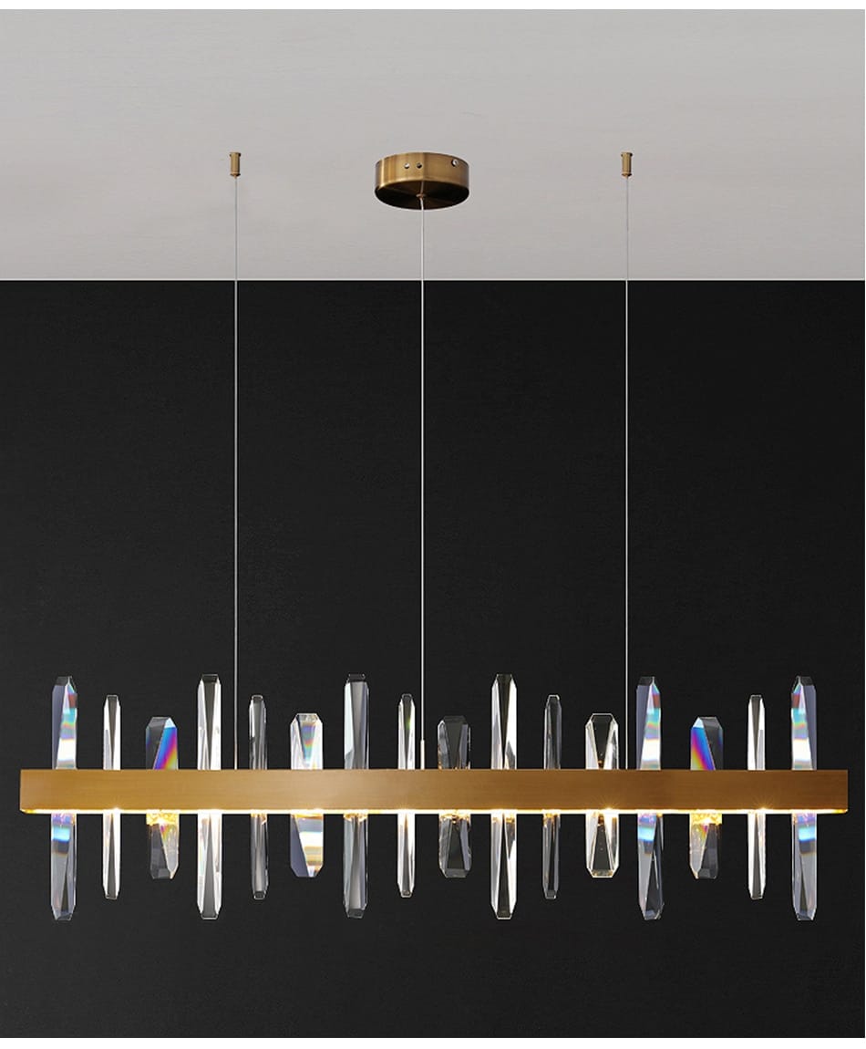 Kyala - Modern Rectangle Gold Crystal Chandelier