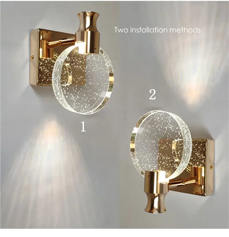 Simple Crystal LED Wall Lamp for Bathroom Bedroom