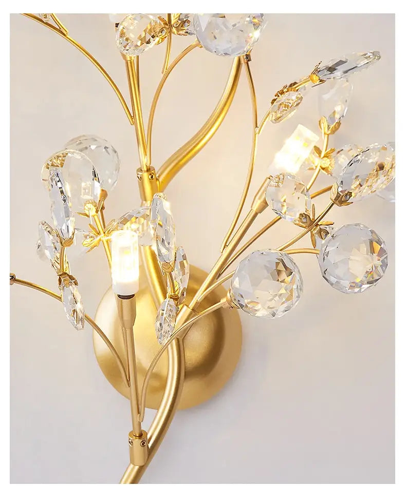 Post Modern Luxury Branch Style Crystal LED Wall Lamp