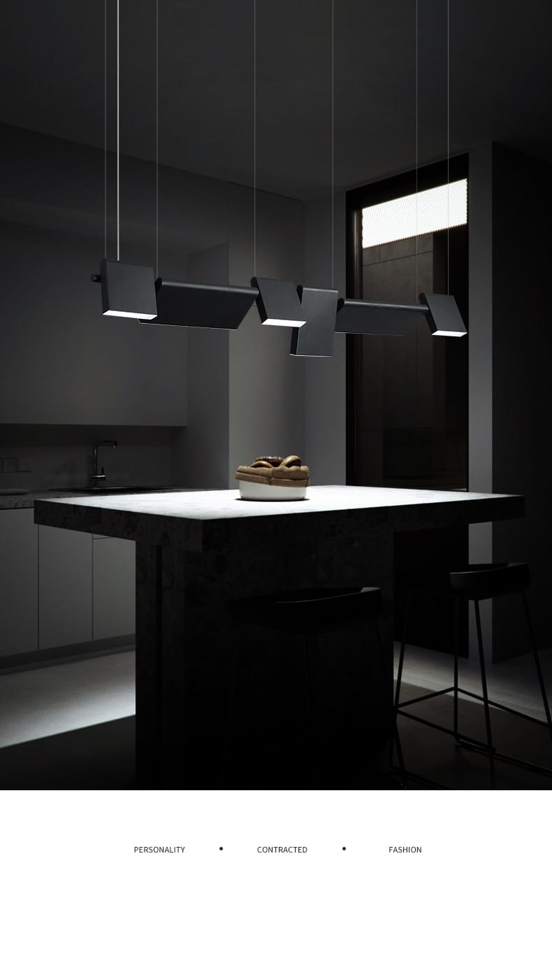 Giada - Simple modern Black LED chandelier light