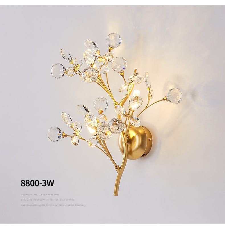 Post Modern Luxury Branch Style Crystal LED Wall Lamp