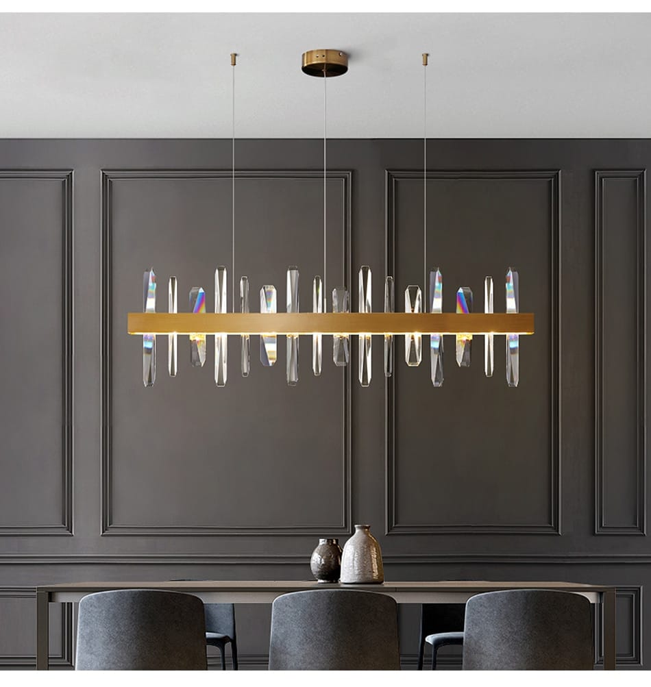 Kyala - Modern Rectangle Gold Crystal Chandelier