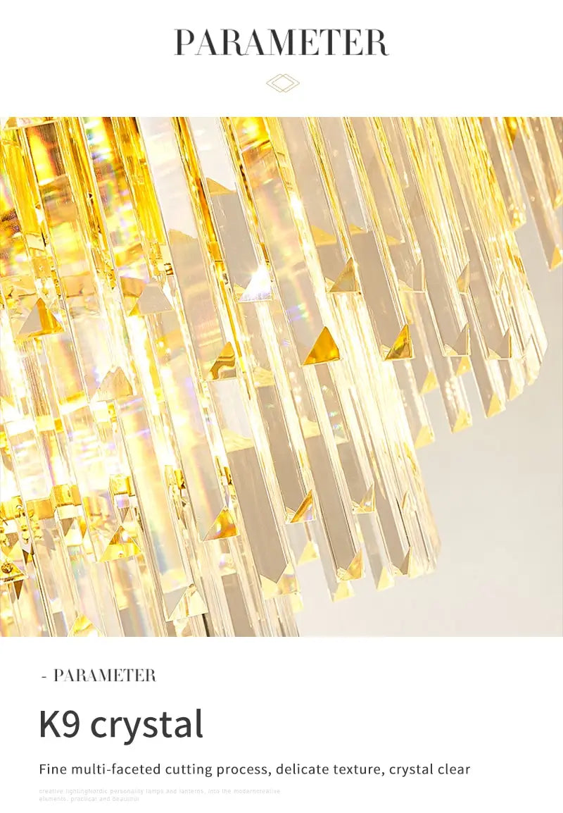 Avah - Gold Large Crystal Chandelier