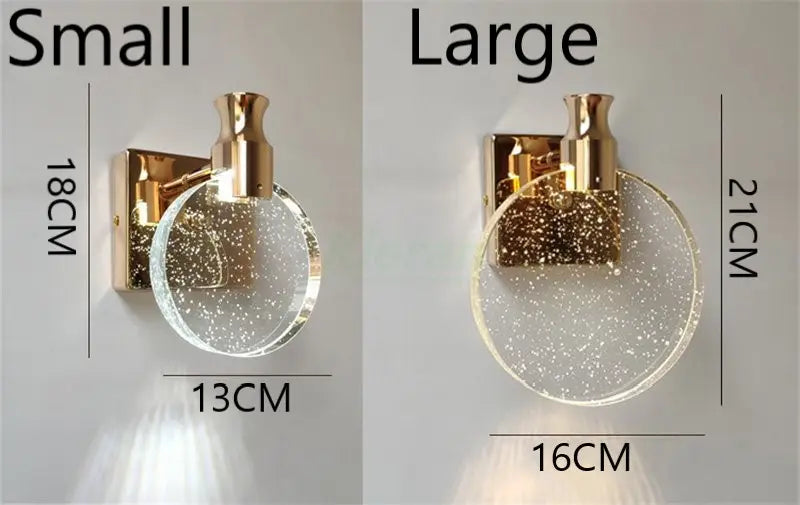 Simple Crystal LED Wall Lamp for Bathroom Bedroom