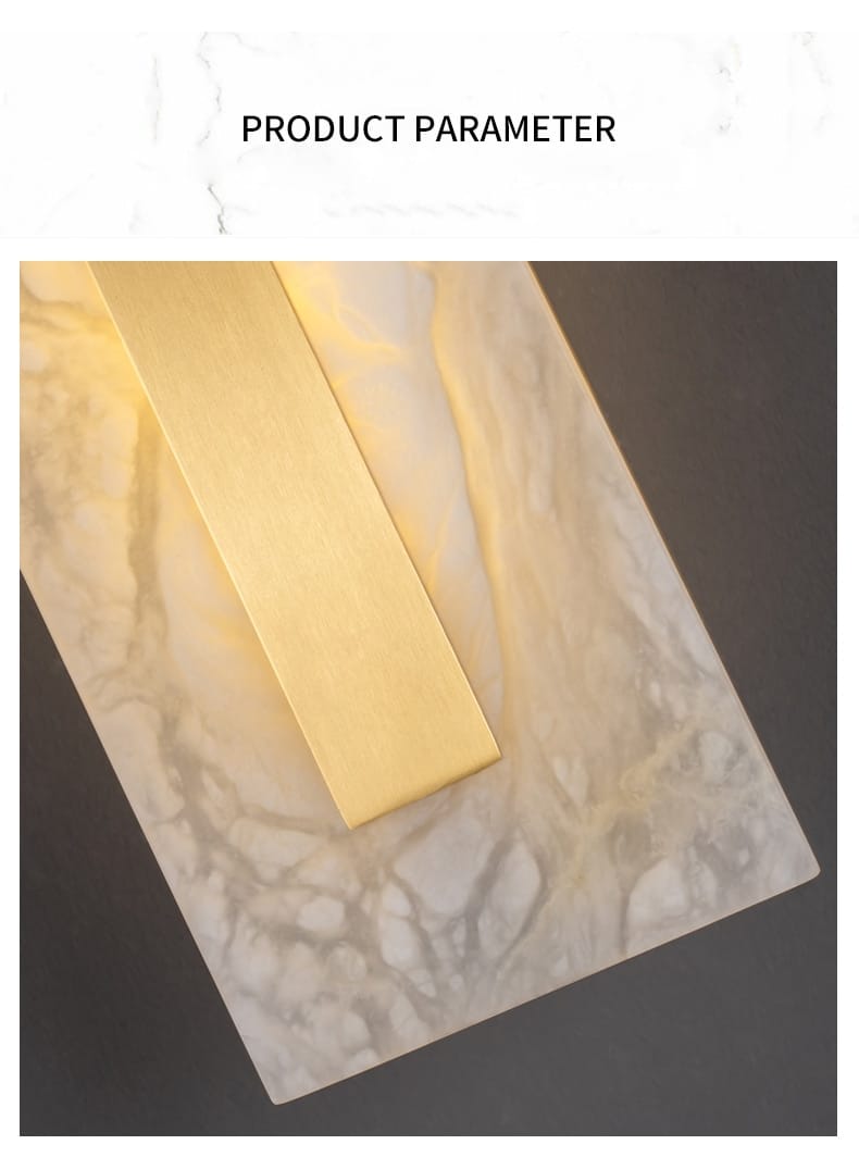 Postmodern Luxury Copper Marble Wall Lamp in Gold shade For