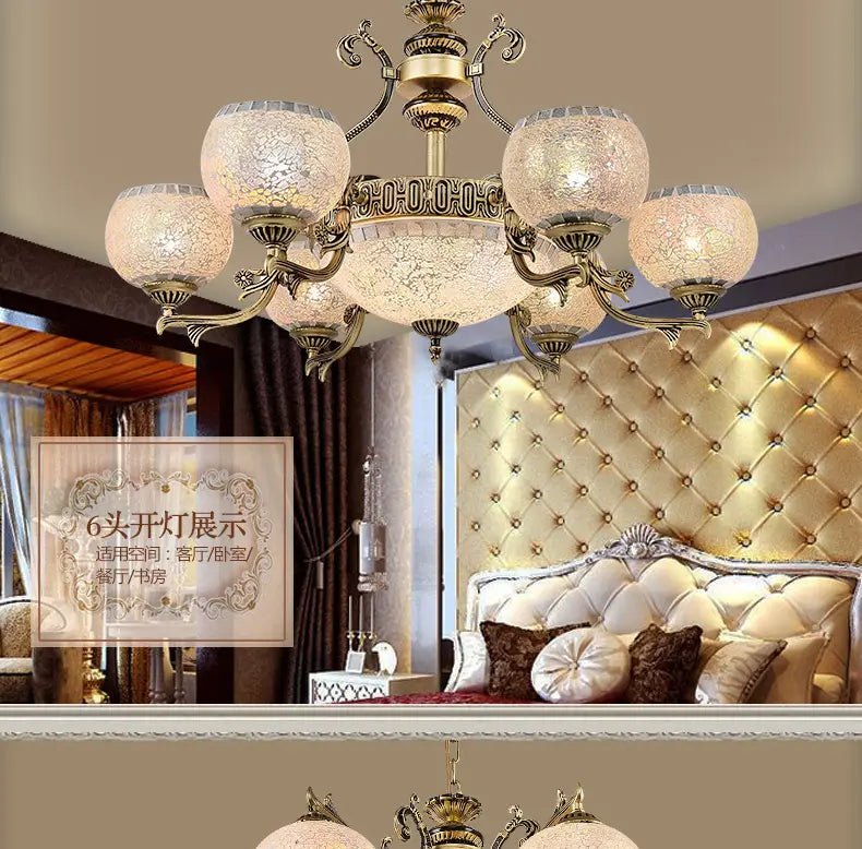 European style living room Bronze chandelier